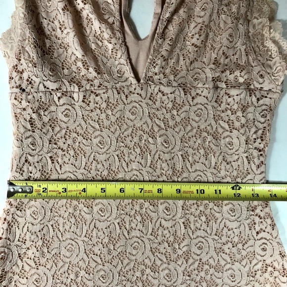 Bebe Vintage Eyelet Mini Dress Med Rose Pink Sheer Knit Made In USA Ally McBeal - Picture 7 of 13